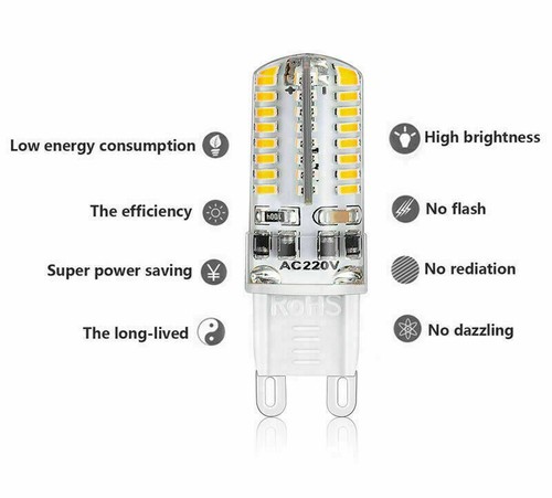 COB 220V 10X G9 LED bulbs SMD chip 240V lights 5W white warm lamps accessories - Picture 4 of 14