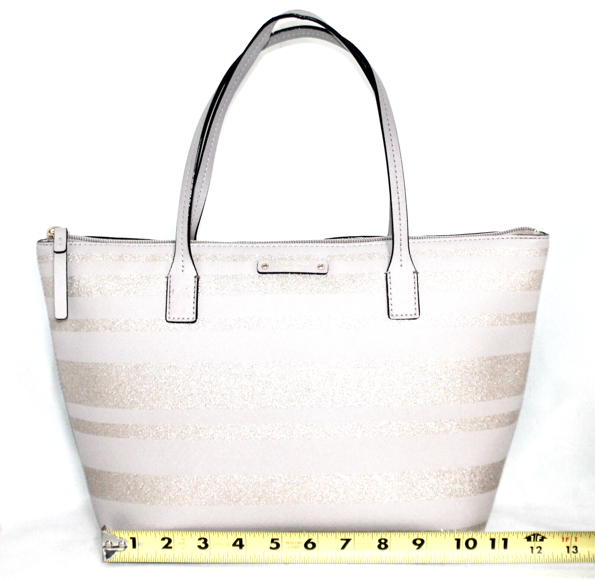 KATE SPADE Haven Lane Hani Glitter Stripe Zip Tote Nouveau
