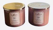 2 BATH & BODY WORKS WHITE BARN 3-WICK SCENTED CANDLE PARIS CAFÉ 14.5 OZ NEW