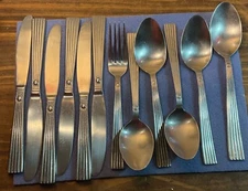 Vintage Cuisinart OAKMONT Stainless Flatware 12 Pcs Fork Soup Serving Spoon