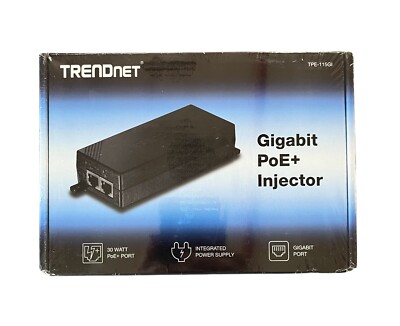 TRENDnet TPE-115GI Gigabit PoE+ Injector NEW Sealed Box
