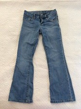 Old Navy Girls Boot-Cut Blue Jeans Size 7 in Perfect Condition