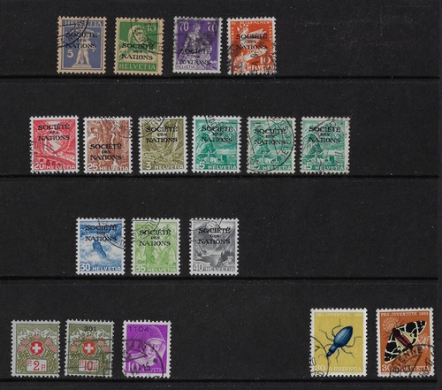 Switz. Diverses BOB, gebraucht (18) Scott 2Ø4, 8, 24a, 37, 47, 48, 51-55 + S1, (a56992