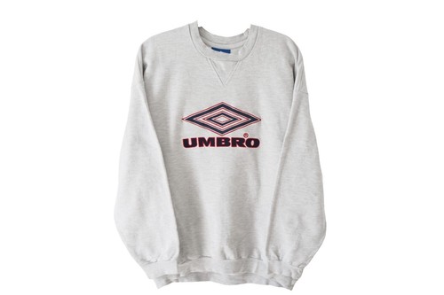 【UMBRO】 ★ Vintage Pop Round Neck Sweat Shirt ★ Loose Fit Vintage Umbro box fit oversize Big logo y2k sweatshirt Blue