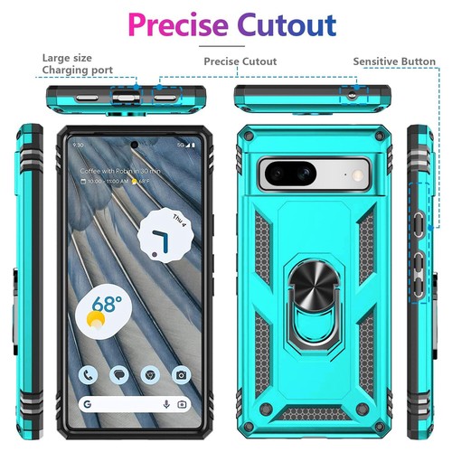 For Google Pixel 7 / 7A / 7 Pro Ring Case Magnetic Support Metal Kickstand Cover - 第 40/42 張圖片