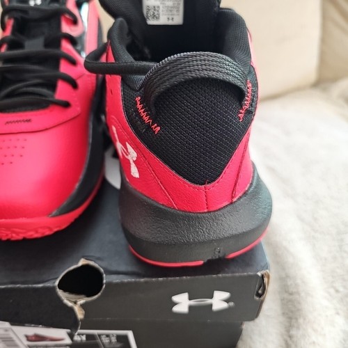 Under Armour UA GS Lockdown 6 Kids Size 4Y Athletic Shoe Sneaker Red Black NEW - Picture 9 of 11