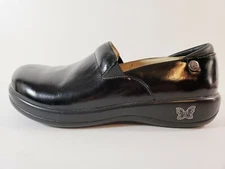 Alegria Kel-611 Patton Leather Black Women Sz 40 Slip On Clog Flat Butterfly 
