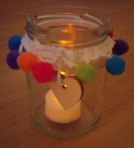 Handmade Decorative Glass Jar Tealight Candle Holder Table