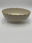 Lenox 8" Oval Scalloped Bowl Lattice Collection Gold Trim Gold Mark Made in Usa