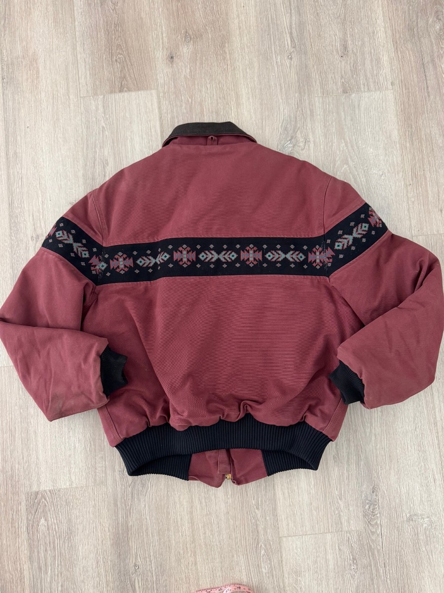 vintage 90s Carhartt Santa Fe Aztec Jacket in Red Size XL vintage 90s Carhartt Santa Fe Aztec Jacket in Red Size XL