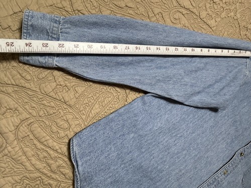 Texaco Denim Shirt Mens L Long Sleeve Button Audit Team Gear For Sports Embroide - Picture 6 of 8