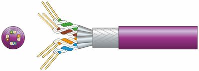 Mercury Cat6a S/FTP LSZH Netzwerkkabel 305m Flieder