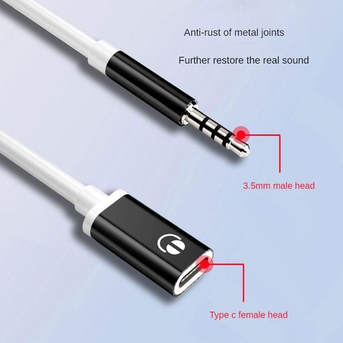 Headphone Earphone Jack DAC Female Adapter Cable USB-3.1 Type C Male To 3.5mm - Zdjęcie 5 z 11