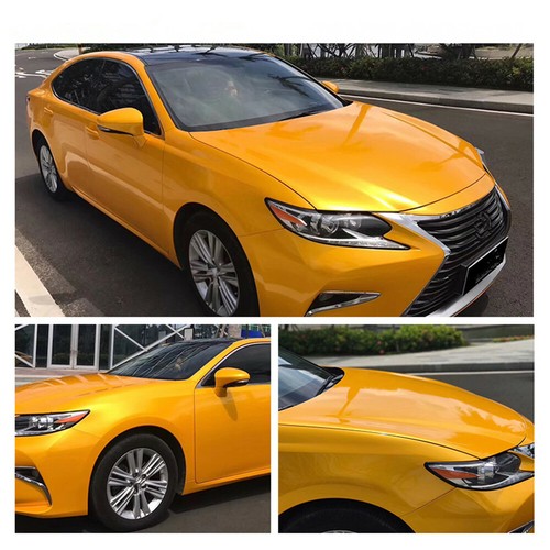 High glossy Metallic Yellow Car Wrap Vinyl Auto Wrap Sticker Bubble free AU - Picture 4 of 12