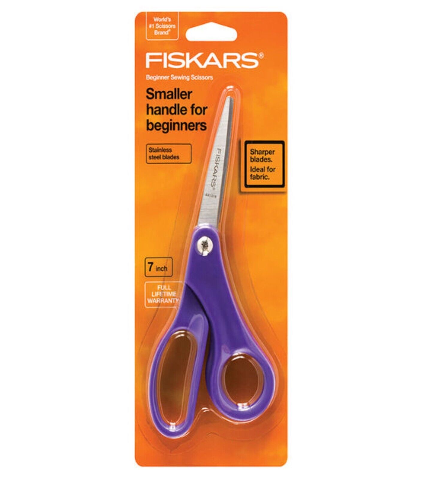 Fiskars Beginner Scissors w/ smaller handle 7 Purple - New - Sharper for  fabric