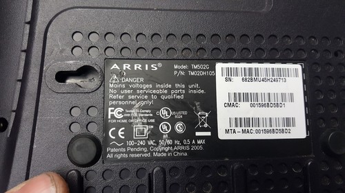 ARRIS Cable Modem with Telephony - Model TM502G CT - power cord included - Picture 3 of 3