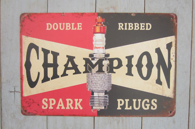 BLECHSCHILD CHAMPION 30X20CM RETRO VINTAGE NOSTALGIE LOFT GESCHENK ASIA-STONE