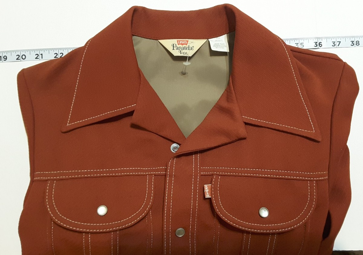 Vintage 70s Levis Panatela Pearl Snap Rockabilly Shirt