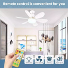 2024 6 Blade Fan E27 Socket Fan 30W with Dimmable LED Light Remote Controller US