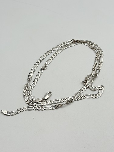 COLLAR CADENA FIGARO PLATA ESTERLINA 925 ITALIA 24" 4,4 mm ancho 10,7g - Imagen 8 de 9