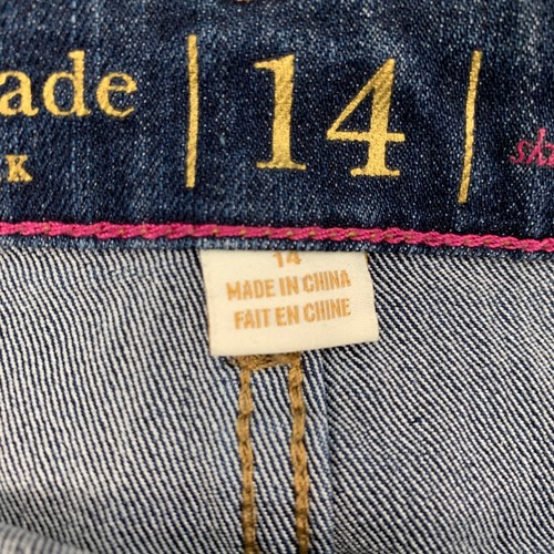 Kate Spade Mini Skirt Girls 14 Blue The Rules Medium Wash Denim Button Up Pocket - Picture 5 of 11