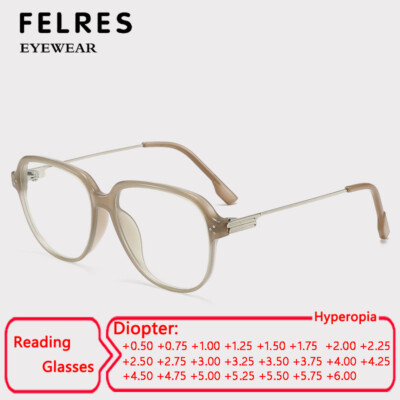 Unisex TR90 Oval Anti Blue Light Reading Glasses Fashion Presbyopic Readers New 