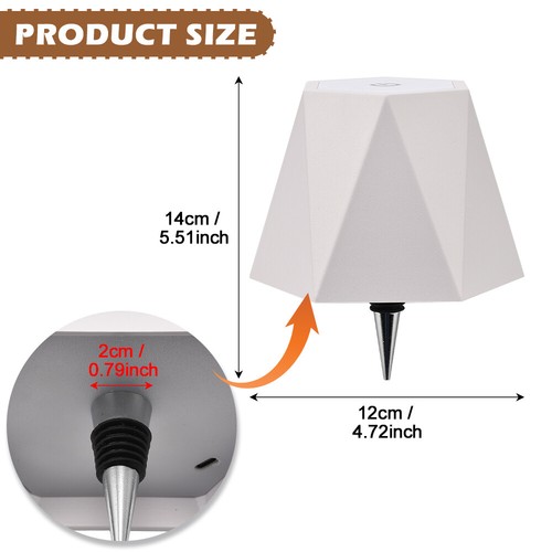 2pcs Wireless Wine Bottle Lamp Portable LED Light Dimming Table Bar Lamp White - Picture 2 of 13