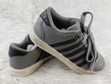 K-SWISS Gray Black Leather Sneakers Size Kids 12