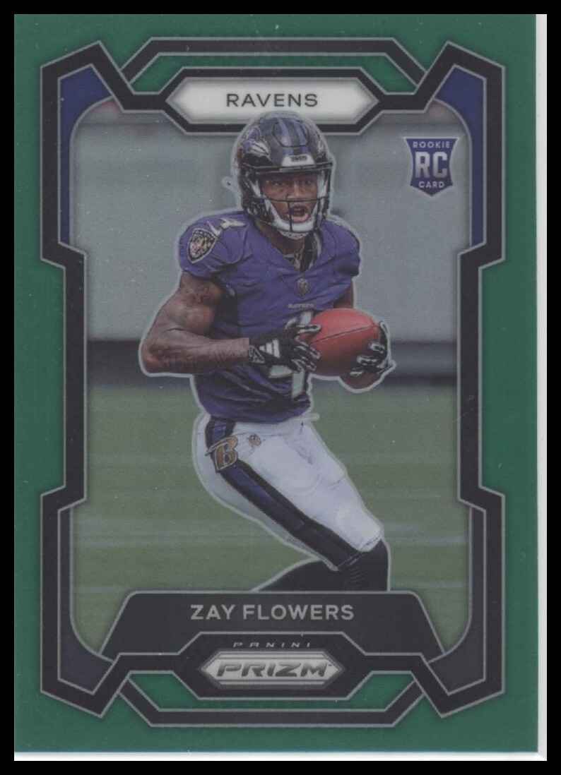 #307 Zay Flowers 2023 Panini Prizm Green