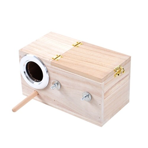 Solid Wooden Bird Breeding Box Budgie Parrot Bird Supplies Outdoor Garden - Picture 11 of 14