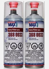 2 Cans SprayMax 3680033 2K Epoxy Rust Cure Primer Gray 13.5 oz each (2 cans)