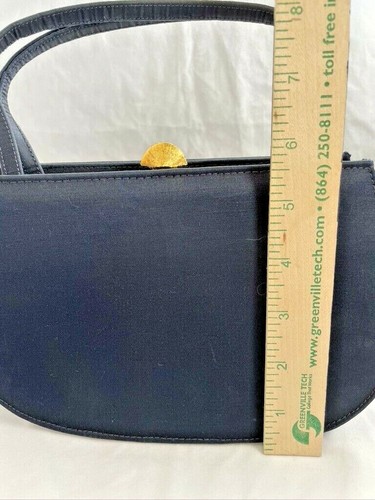 Bolso de Mano De Colección Palizzie con Espejo Azul Marino Oscuro Excelente Estado - Imagen 3 de 11