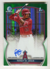 2023 Bowman Chrome Autographs Green Refractor Randy De Jesus 62/99 A45 102