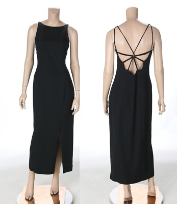 fairweather prom dresses Fairweather Vintage 90s Black Strappy Sexy Party Prom Dress sz 10
