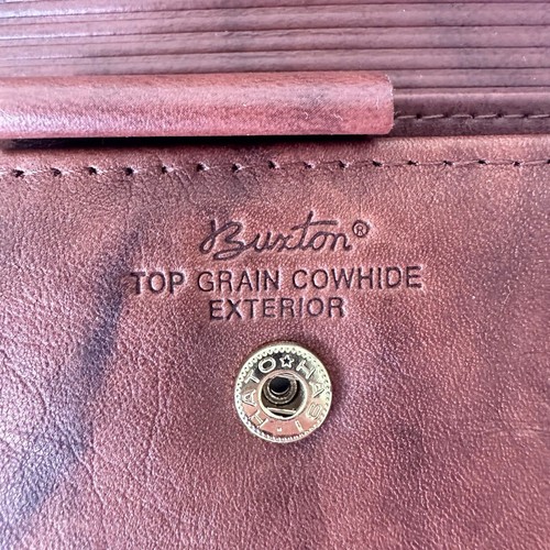 Cartera para mujer Buxton vintage de cuero genuino marrón grano superior cuero de vaca monedero - Imagen 7 de 7