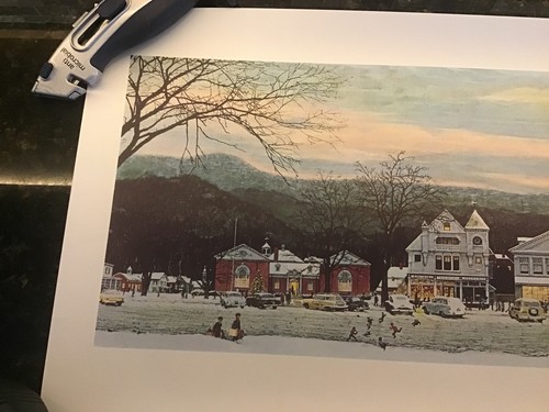Norman Rockwell Lithograph Print Stockbridge Main Street at Christmas 1967 READ - Picture 2 of 6