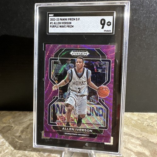 2022-23 Allen Iverson Panini Prizm Draft Picks Purple Wave #1 SGC9 💥🔥🔥💥