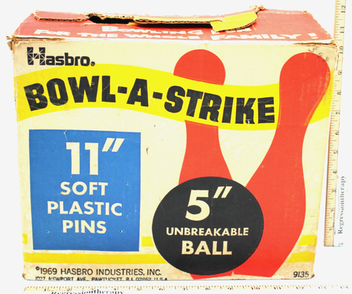 Juego de bolos raro Hasbro Toys R.I. EE. UU. 11" BOWL-A-STRIKE caja original 9135 - Imagen 2 de 8