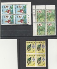 DOMINICA 1963 QEII PICTORIAL 14C 15C AND 24C MNH ** BLOCKS 