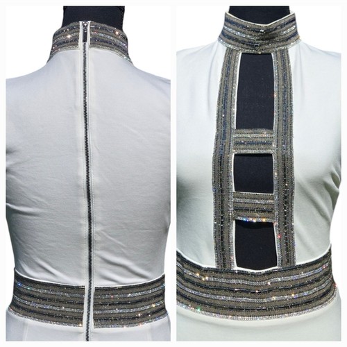 Bebe Embellished Cage Mini Dress Size 4 - Picture 3 of 7