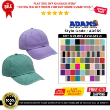 Adams AD969 Unisex Cotton Twill Garment-Washed Optimum Pigment Dyed-Cap