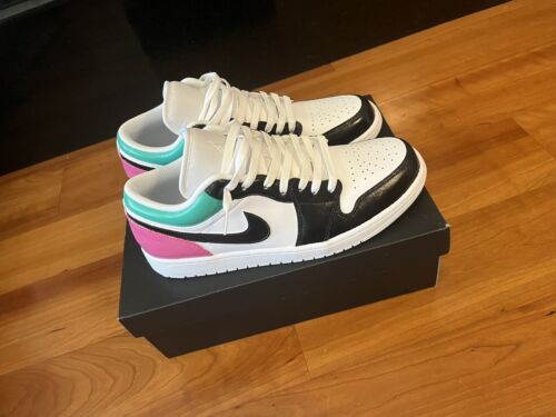 Nike Air Jordan 1 Mid Miami Vice Blue Pink White AJ1 Custom Shoes All Sizes  NWT!