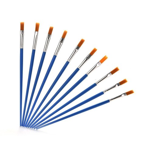 50X Flat Paint Brushes Small Brush for Detail Painting Oil Watercolor Craft Art - Picture 6 of 11