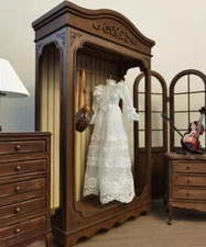 1:6 Scale Dollhouse Miniatures Furniture Wardrobe Cabinet Unfinished Handmade