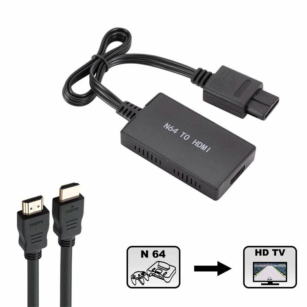 New 1080P HD N64 To HDMI Converter HD Link Cable For N64 GameCube SNES Plug Play
