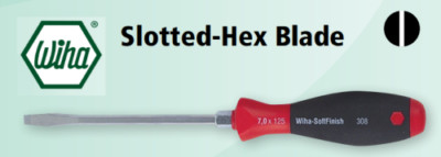 1/2 SLOTTED - HEX BLADE SCREWDRIVER -WIHA ITEM NO. 7830835(FT)