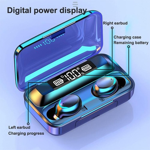 F9 Wireless Earphones LED Dislpaly Binaural Tws Wireless Bluetooth Headset Water - Picture 22 of 25