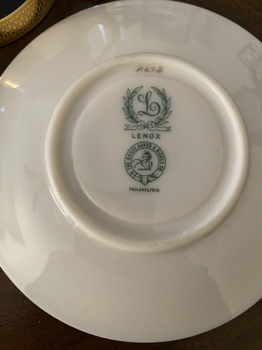 Lenox Bailey Banks & Riddle Cobalt Blue/Gold Demitasse Cup & Saucer 3 Pcs Rare - Picture 12 of 15