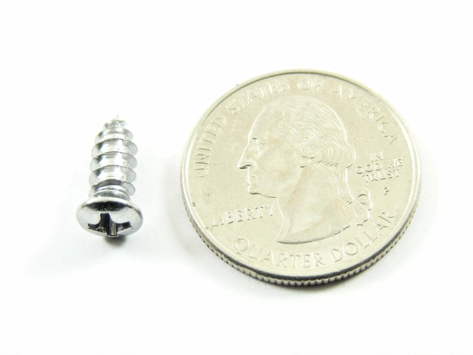 Tornillos interiores cromados PONTIAC - #10 x 1/2" de largo - #6 cabeza ovalada - 25 tornillos - #295 Foto 4 de 4