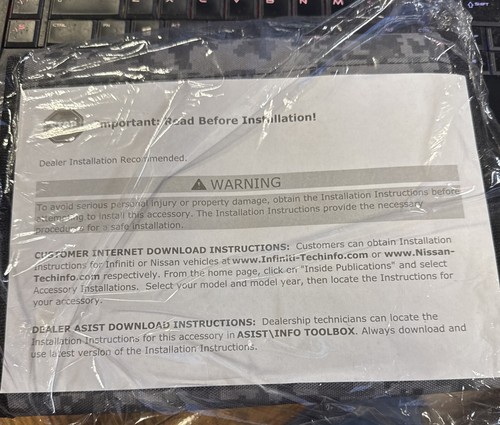 NEW Genuine OEM Nissan Owners Manual Case Camo Gray T99A4-9BU1A 4RUNNER FRONTIER - Picture 3 of 4